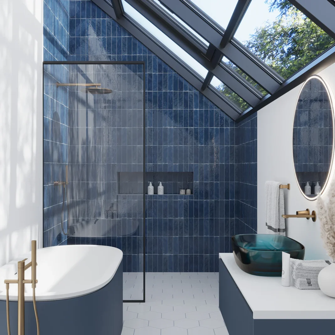 Tiletopia’s Dark Blue 2.5x8 Glossy Ceramic Subway Tile